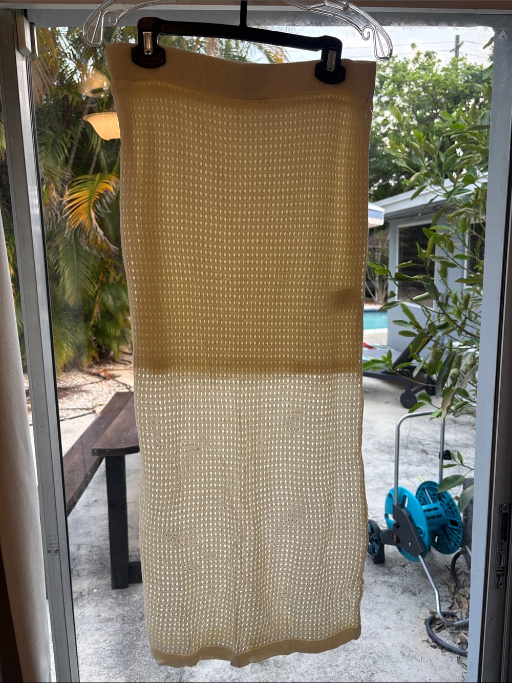 Bar III Two-Tone Knit Maxi Skirt in Yellow and Cream
